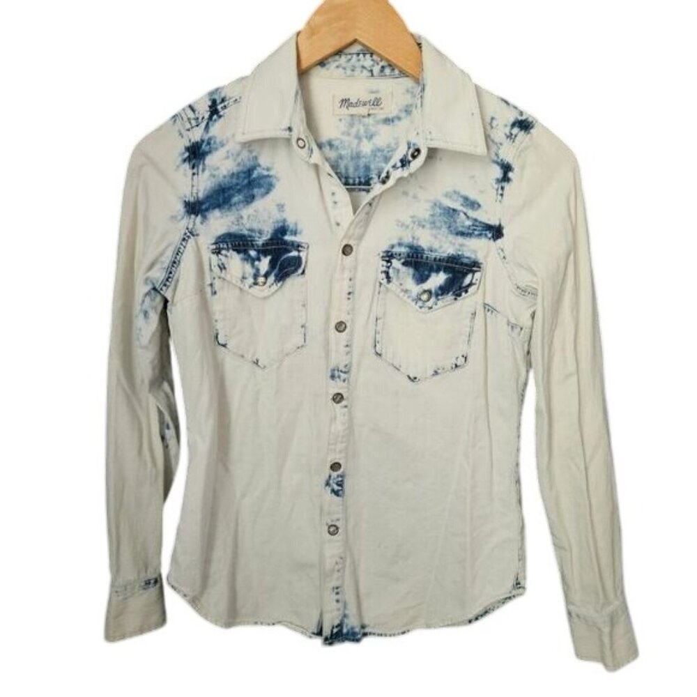 Madewell Womens XS Western Style Tie-Dye Button-Down Shirt